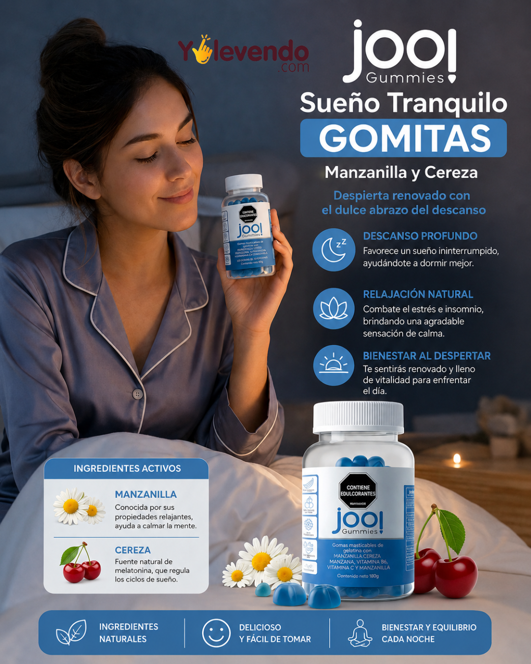 Gomitas Sueño Tranquilo: Manzanilla y Cereza