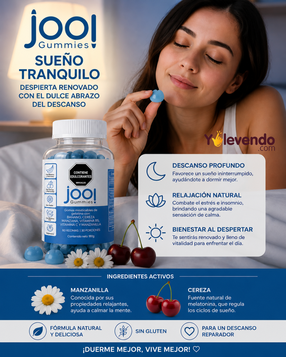 Gomitas Sueño Tranquilo: Manzanilla y Cereza