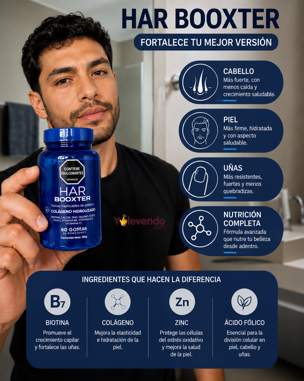 Gomitas Har Booxter: Fortalece Cabello, Piel y Uñas