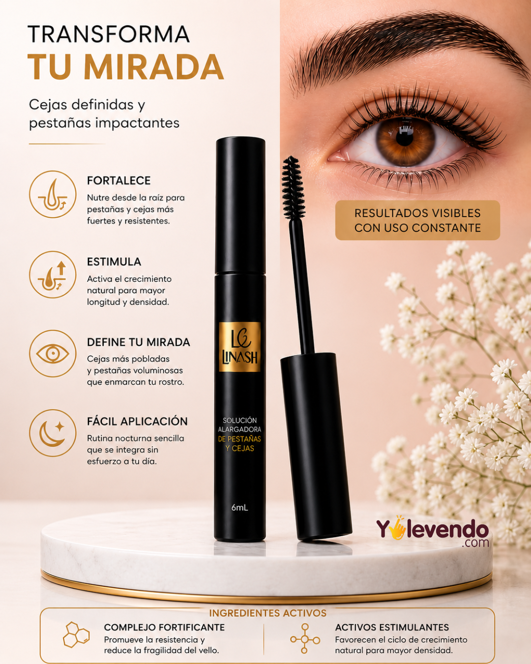 Sérum Cejas y Pestañas más Fuertes y Densas
