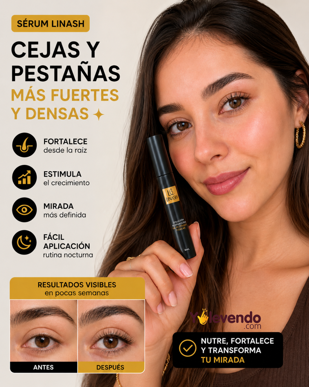 Sérum Cejas y Pestañas más Fuertes y Densas