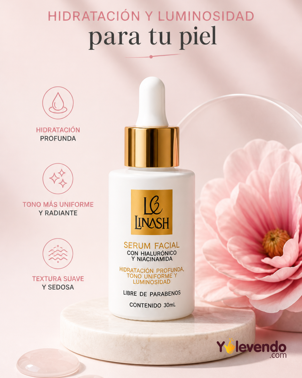 Sérum Facial con Ácido Hialurónico y Niacinamida