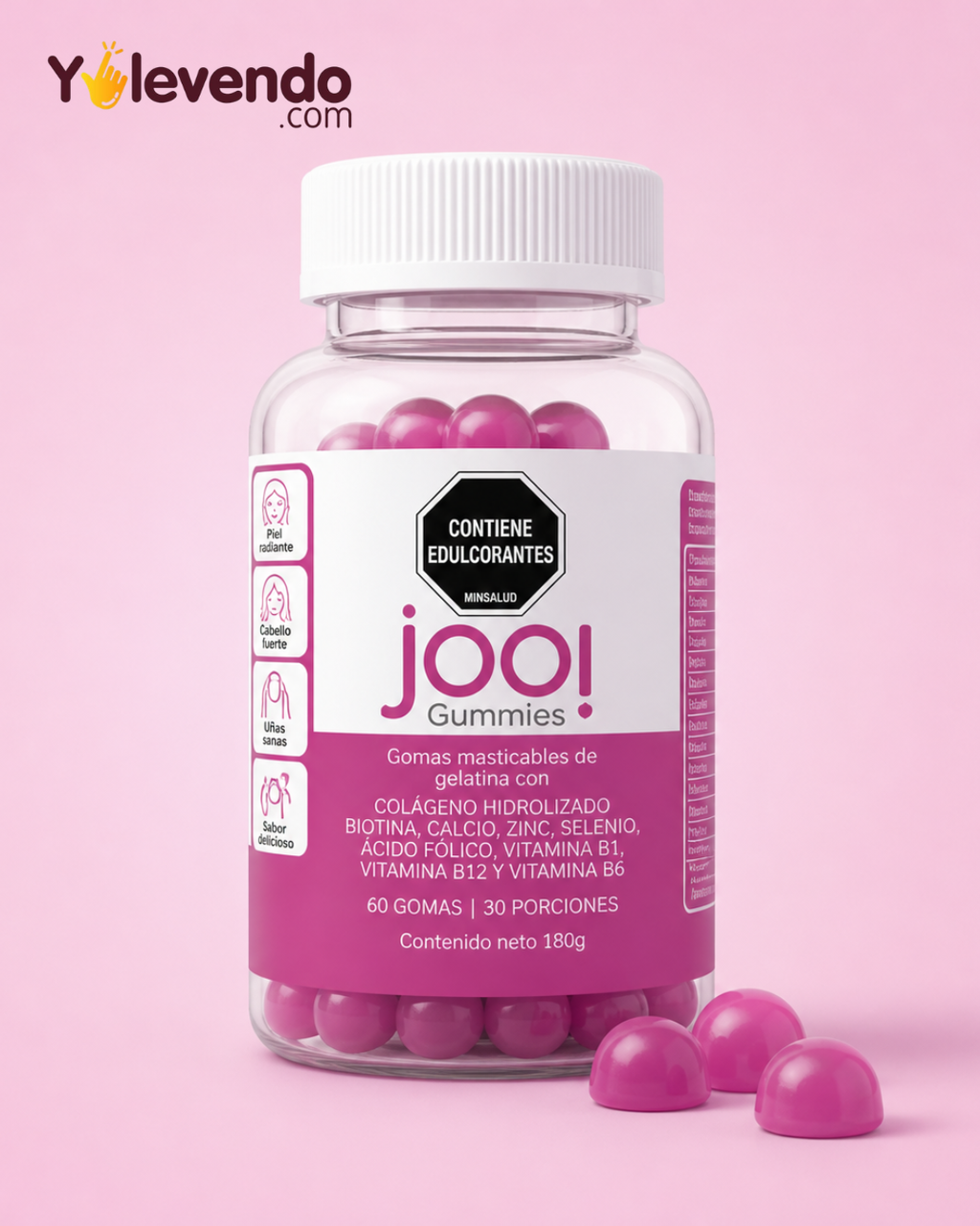 Gomitas Piel radiante, cabello fuerte, uñas sanas
