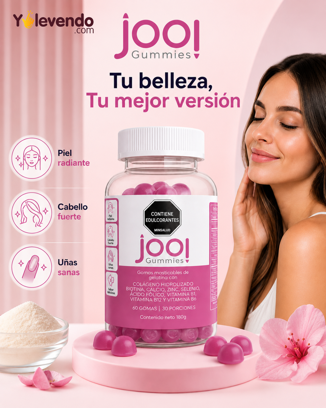 Gomitas Piel radiante, cabello fuerte, uñas sanas