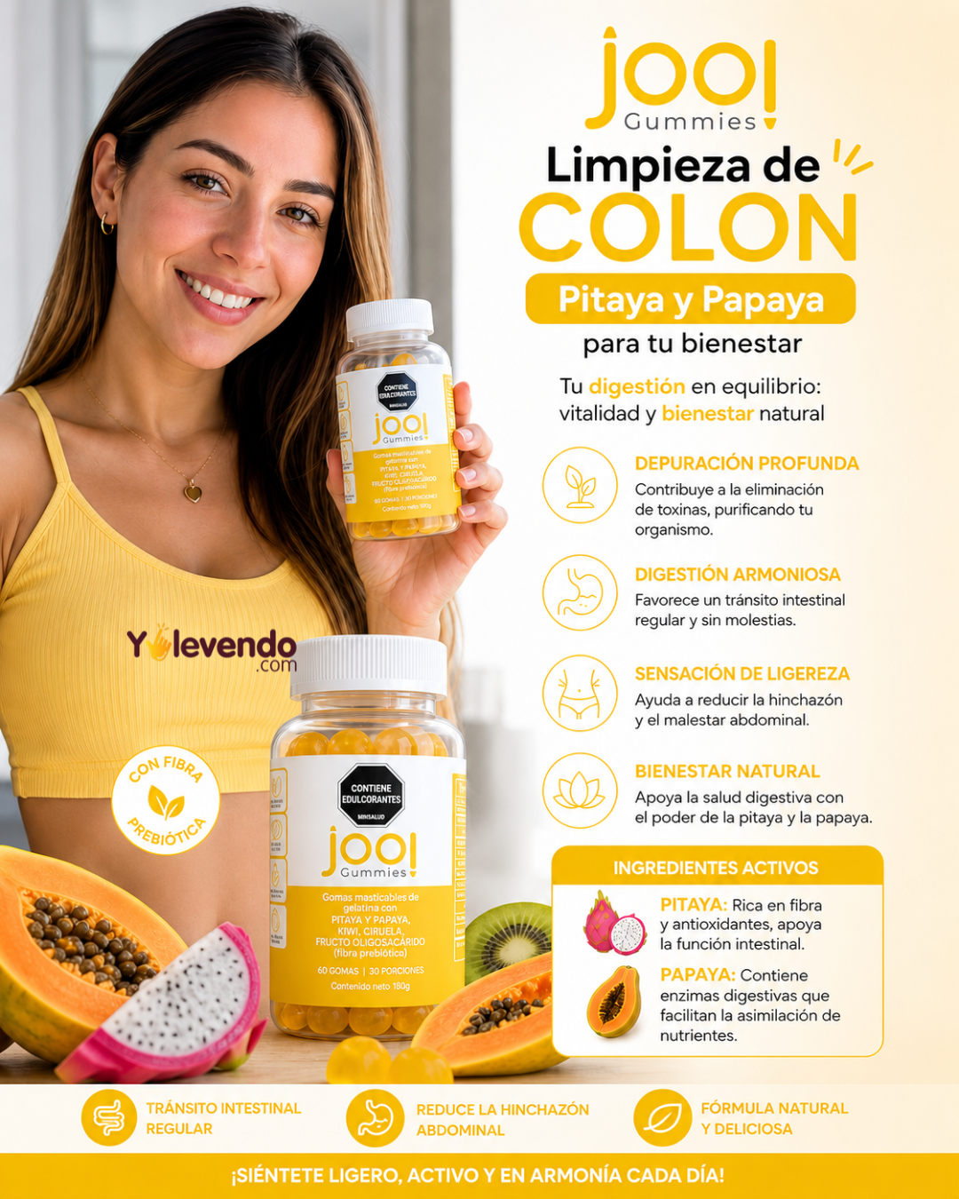 Gomitas Limpieza de Colon: Pitaya y Papaya para tu Bienestar