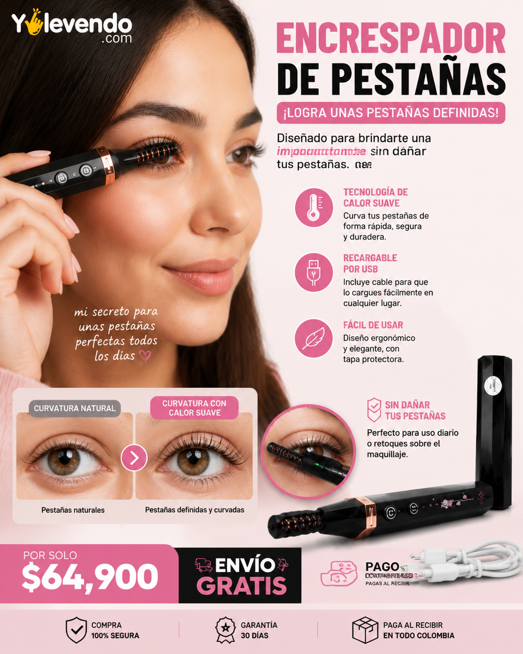 Encrespador Térmico de Pestañas