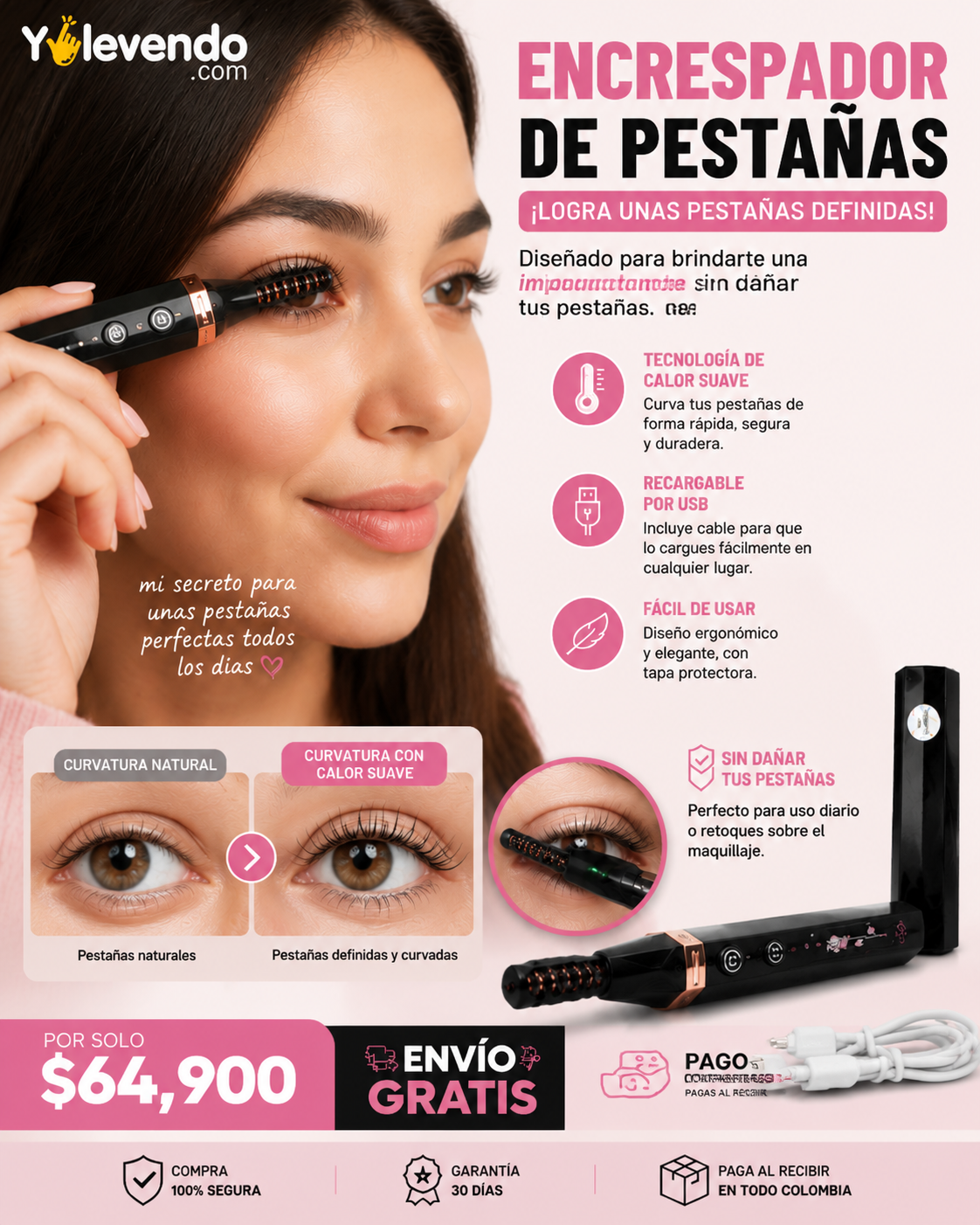 Encrespador Térmico de Pestañas