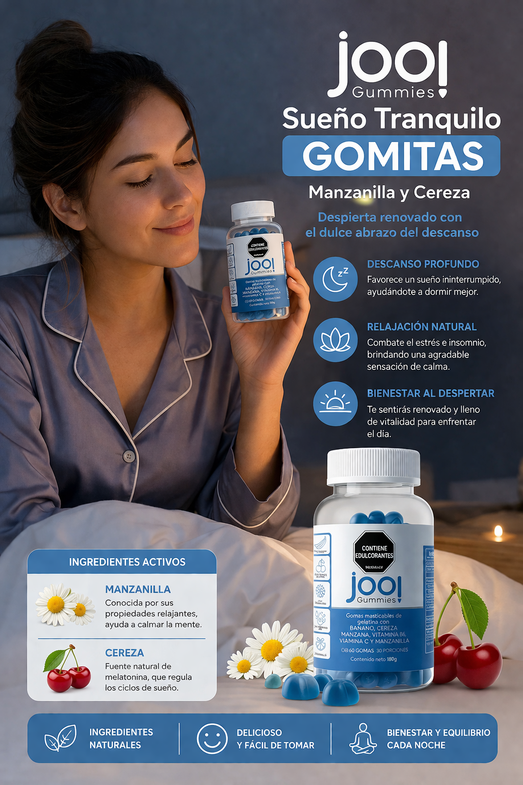 Jooi Sueño Tranquilo Gomitas: Manzanilla y Cereza