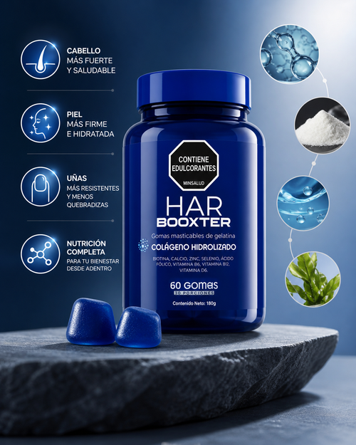 Gomas Har Booxter: Fortalece Cabello, Piel y Uñas