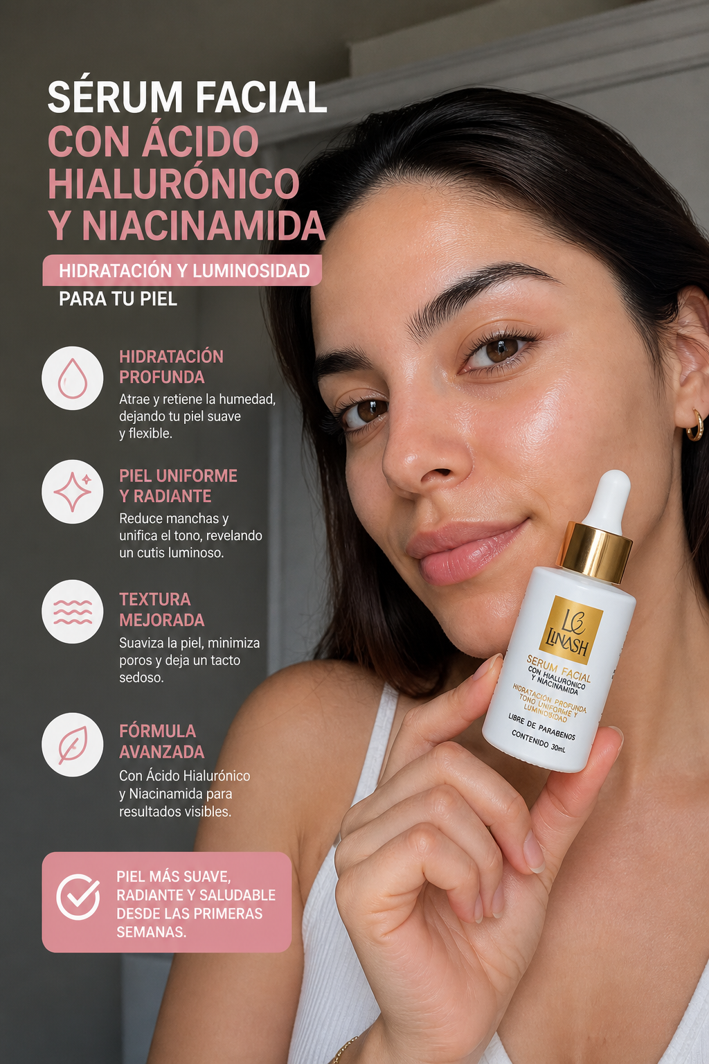 Sérum Facial con Ácido Hialurónico y Niacinamida