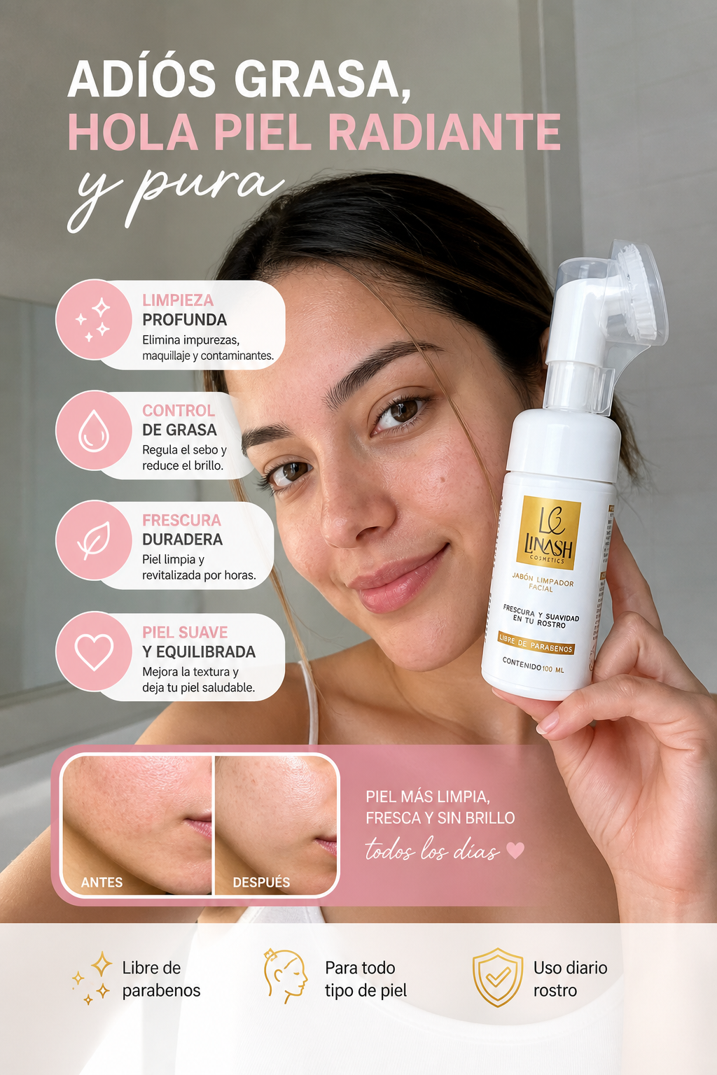Jabón Facial: Adiós grasa, Hola piel radiante